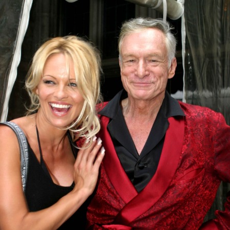 Hugh Hefner with the Canadian-American actress Pamela Anderson. 
